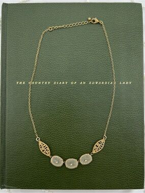 Gold Art Deco Camphor Glass Necklace